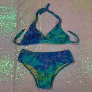 Muza Brasil Blue, Teal & Purple Floral Tropical Bikini Set ★彡